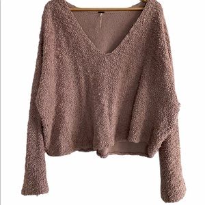 Free People Blush Pink Teddy Sweater Size L